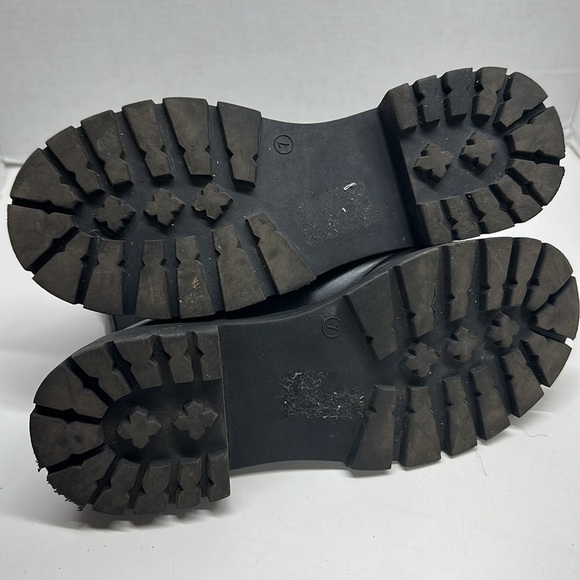 Asos Chelsea Boot Chunky Faux Vegan Leather Pull On Booties Shoes Boots Black 7 - Picture 7 of 8